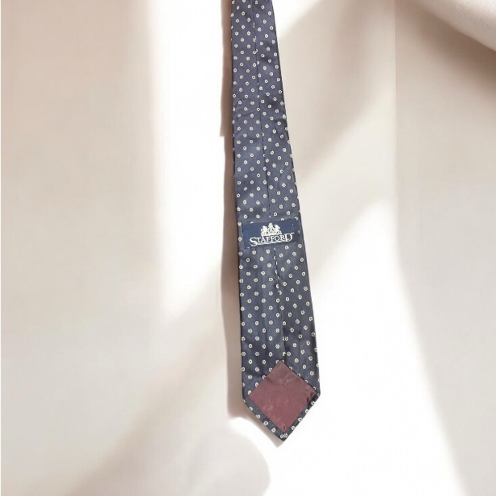 Stafford Navy Polka Dot Men's Tie